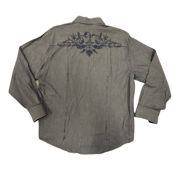 Men’s J. Campbell Los Angeles Lg Sleeve Button Up Embroidery Blue  Sz XL - Picture 3 of 10